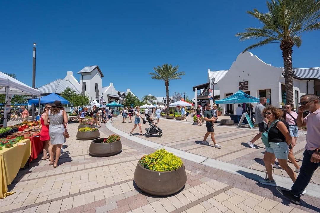 Waterside Place's lakefront town center The popular Sunday Farmers Market